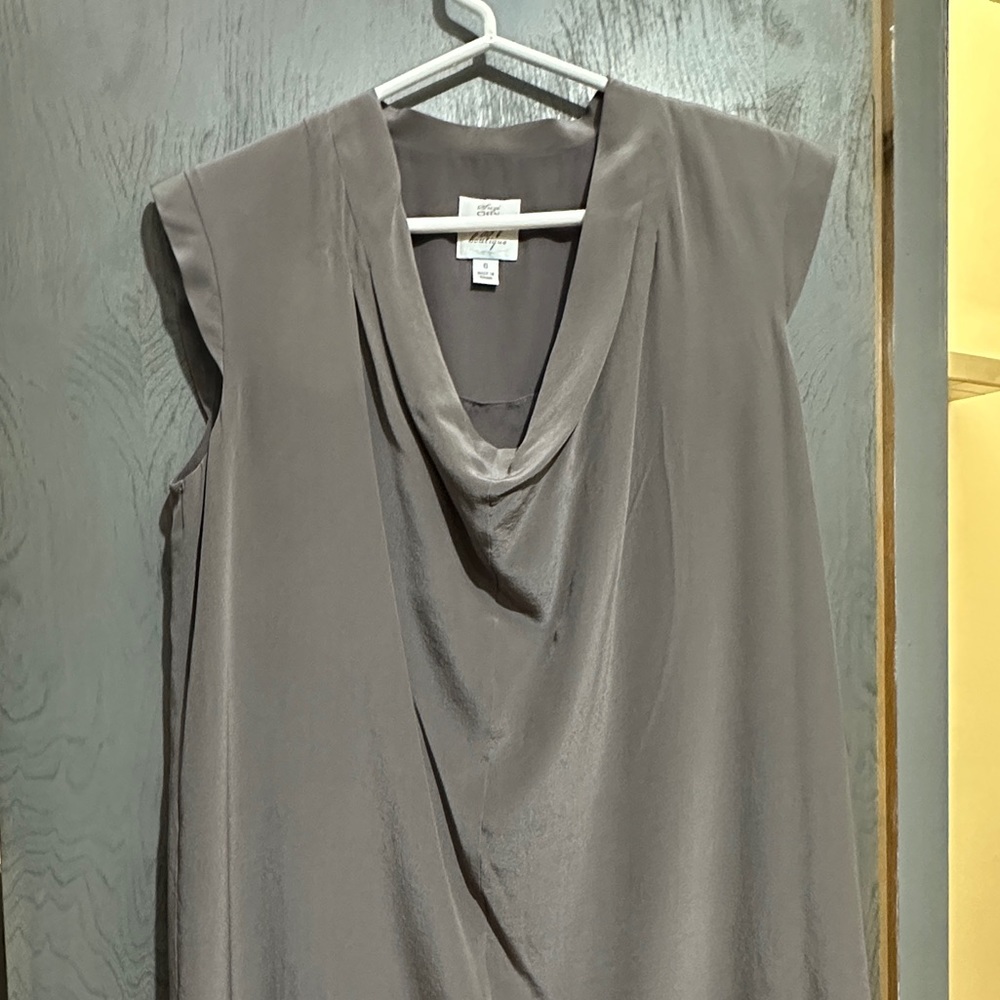 Silk Shift dress in soft dusty gray